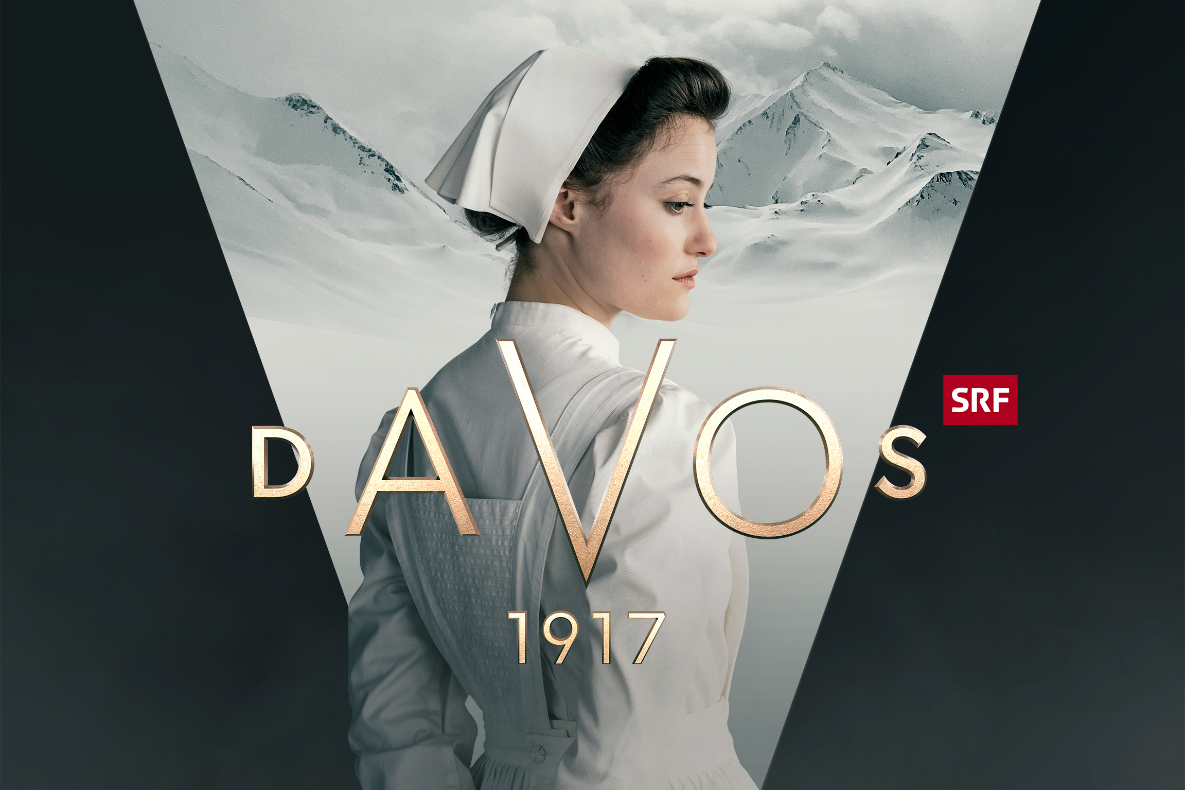 Davos 1917KeyvisualDominique Devenport als Johanna GabathulerProduktion: Contrast Film, Letterbox Filmproduktion In Ko-Produktion mit: SRF Schweizer Radio und Fernsehen, ARD Degeto, Amalia FilmRegie: Jan-Eric Mack, Anca Miruna Lăzărescu, Christian TheedeCopyright: SRF/Patricia Neligan
