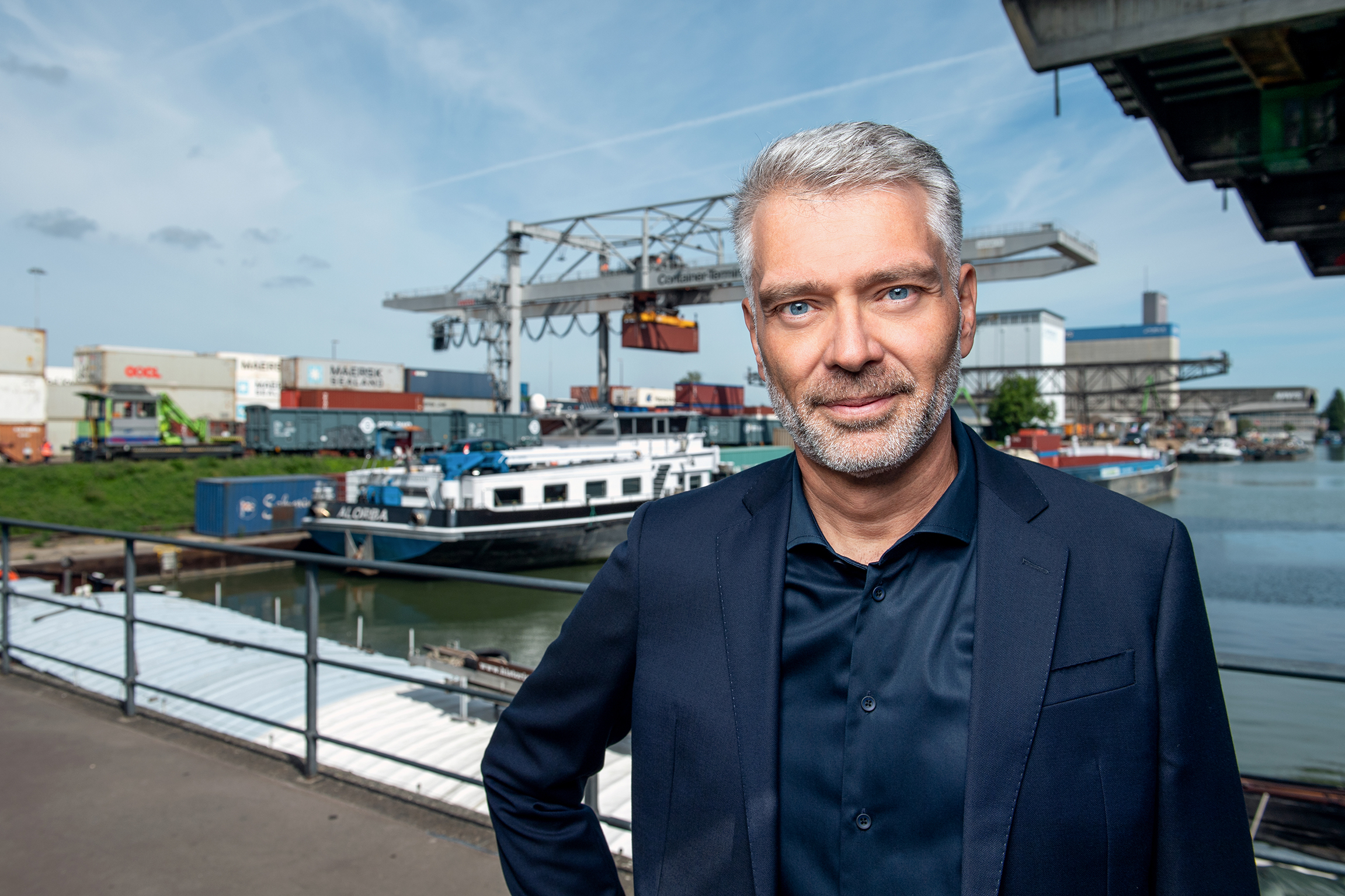 Wahlarena 2019 Sandro BrotzModerator Arena, hier am Rheinhafen in Basel