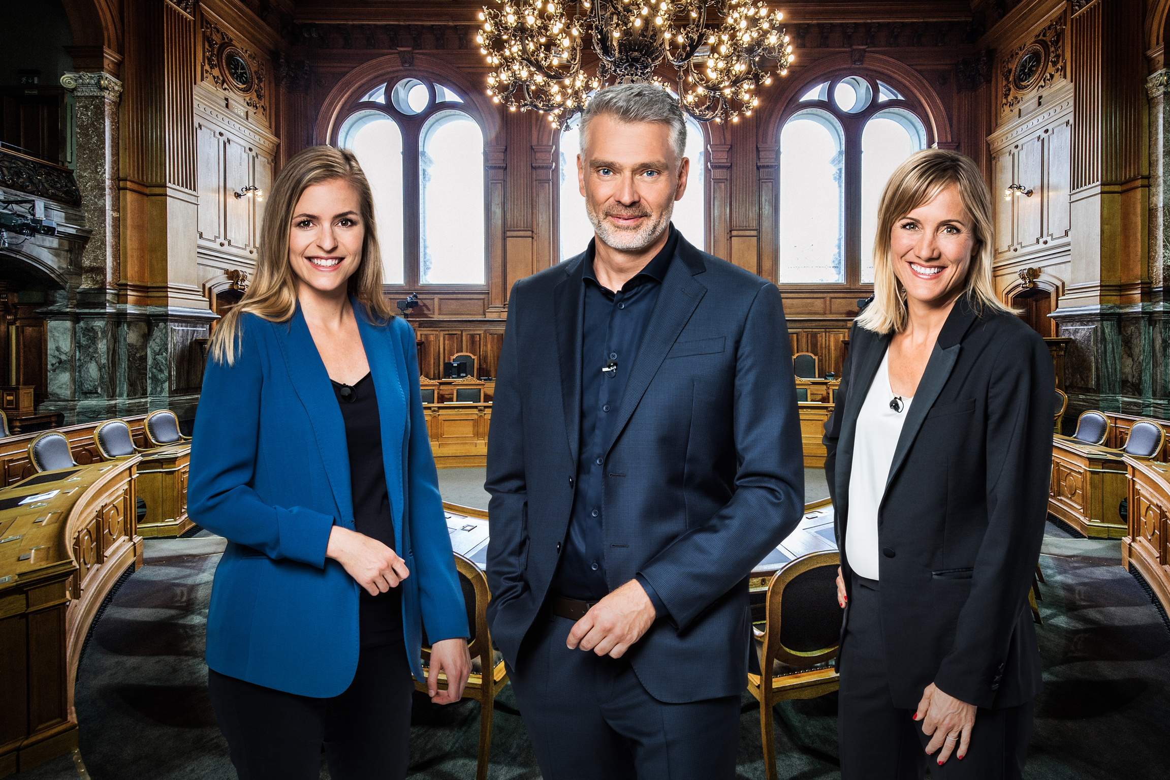 Sturm aufs Stöckli: Die Ständeratswoche bei SRF Die Moderatoren Katharina Locher, Sandro Brotz und Barbara Lüthi