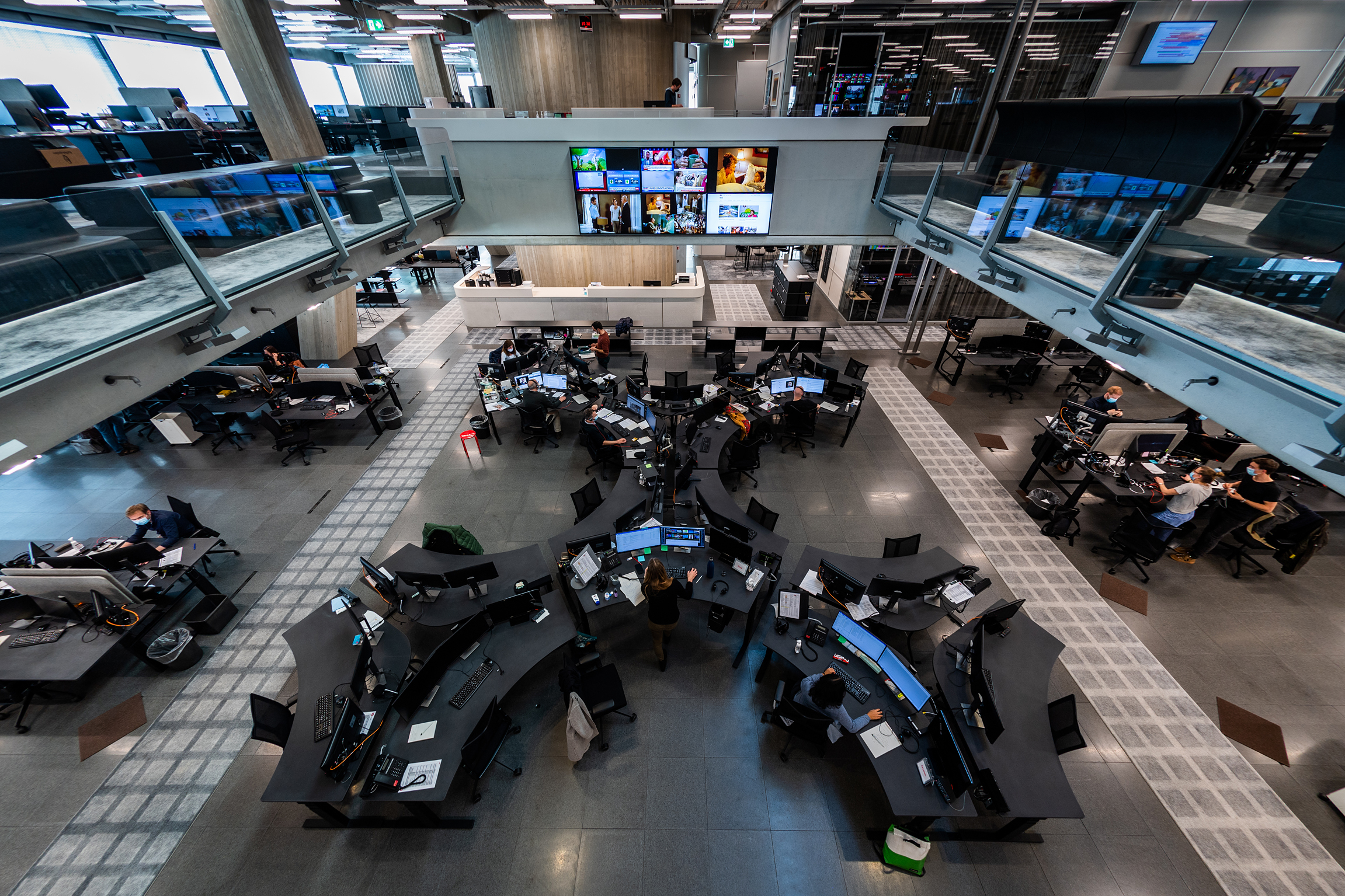 SRF News- und Sportcenter Studio LeutschenbachBlick in den Newsroom2021Copyright: SRF/Oscar Alessio