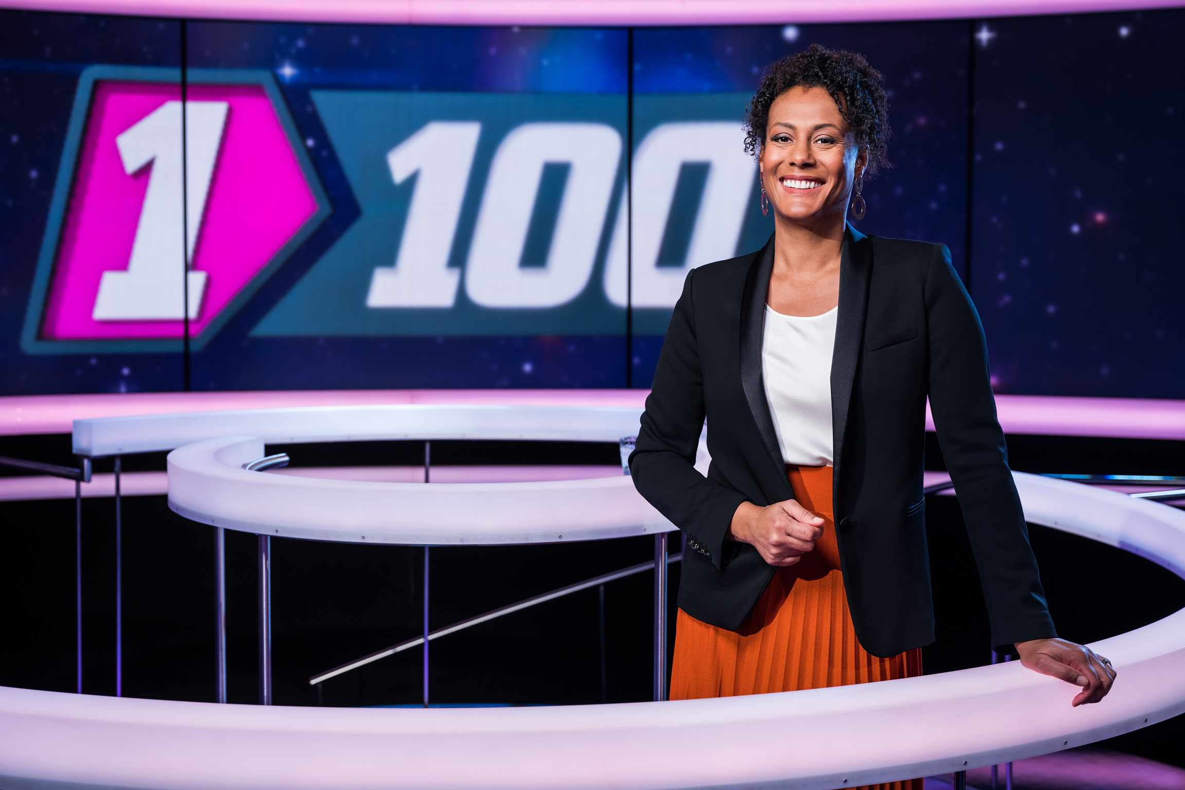 1 gegen 100 Moderatorin Angélique Beldner 2021