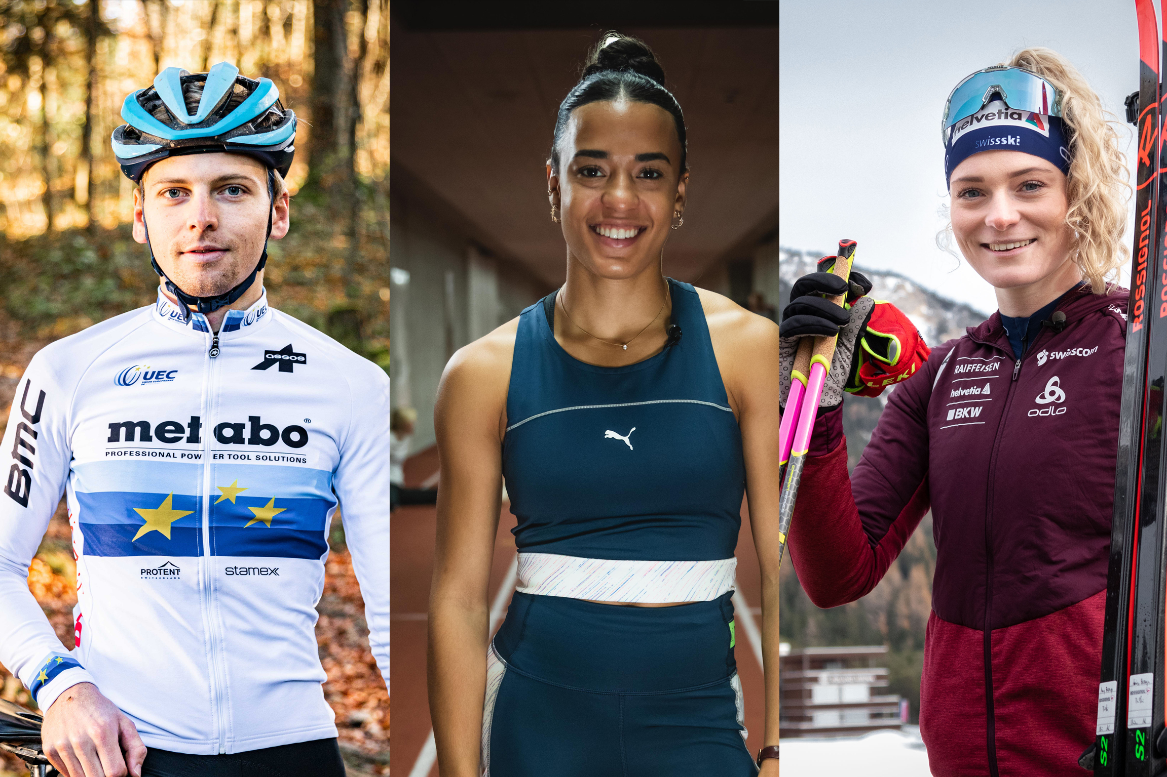 Sports Awards 2021 Nominiert für SRF 3 Best Talent Sport: Mountainbiker Joel Roth, Leichtathletin Ditaji Kambundji und Biathletin Amy Baserga