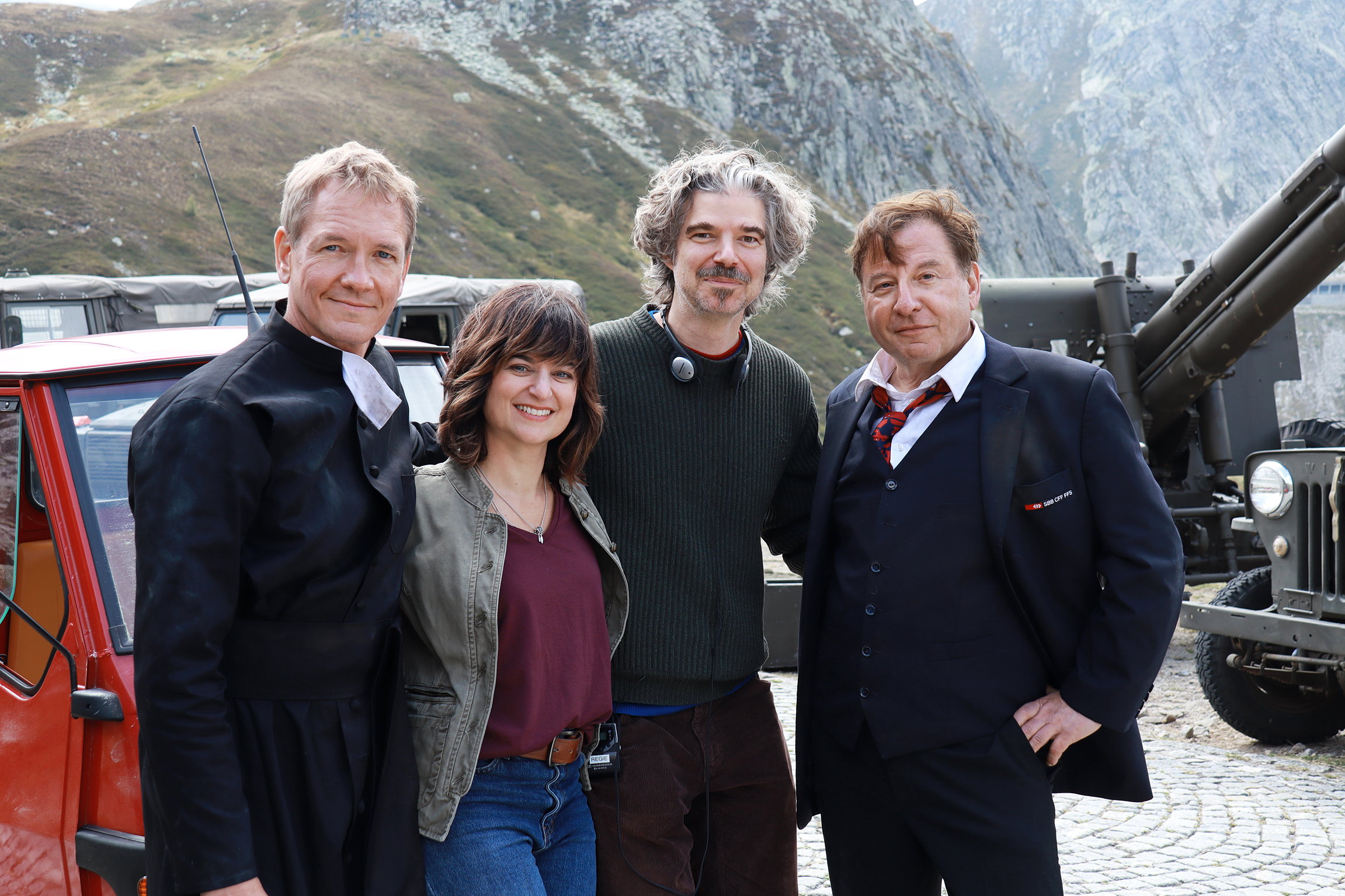 Bon Schuur Ticino Lancierungsbild Vincent Kucholl, Catherine Papagni, Regisseur Peter Luisi und Beat Schlatter