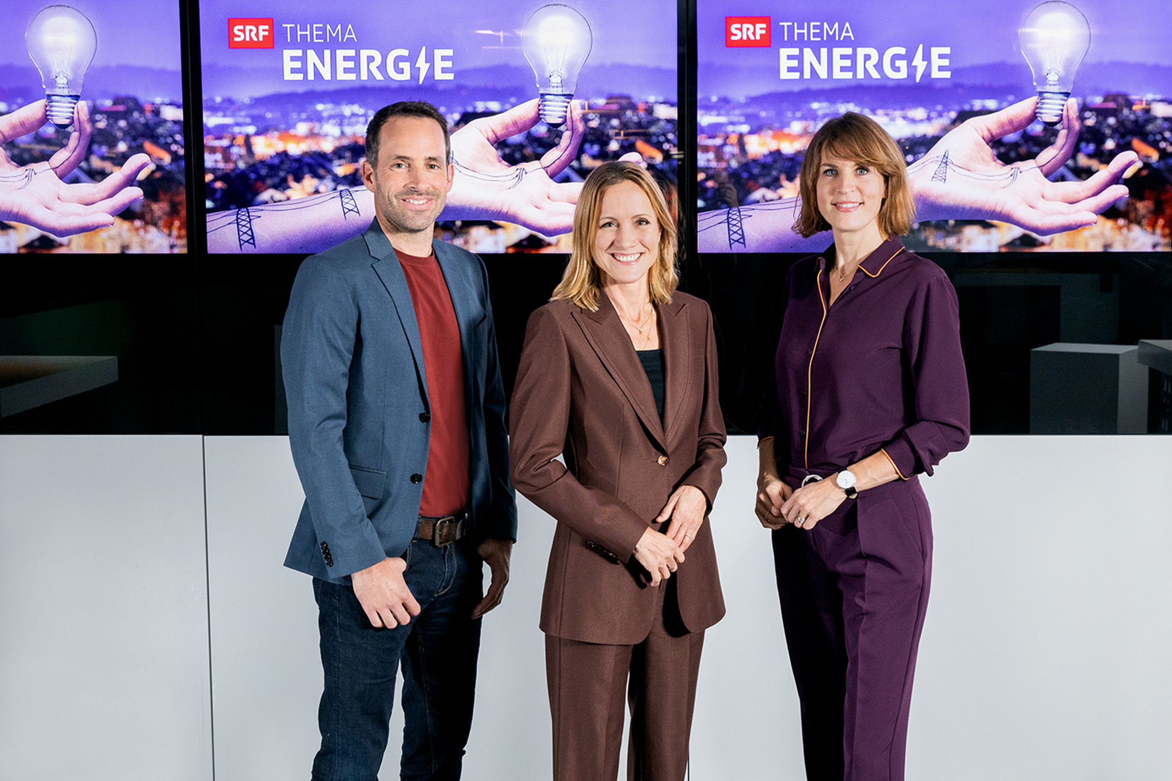 SRF Thema Energieam 16.11.2022 Das Moderationsteam: Stefan Flury, Barbara Lüthi und Cornelia Boesch