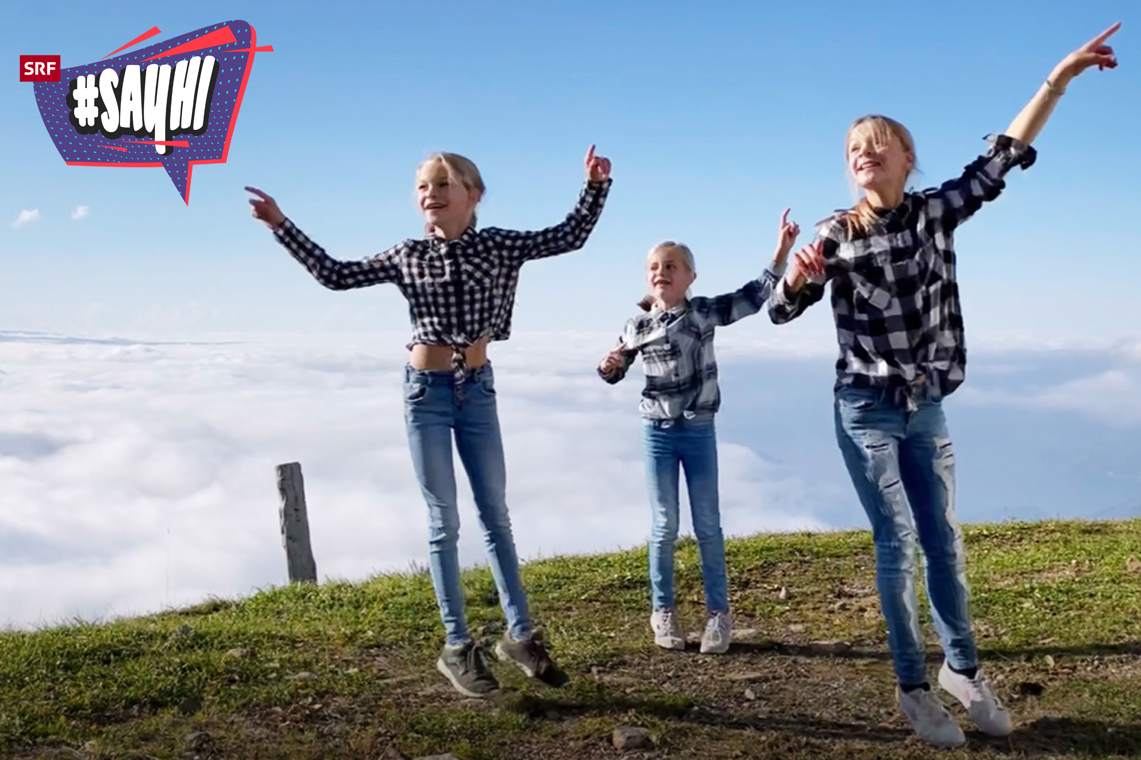 SRF Kids #SayHi Mitmachvideo: Mächen aus Oberrüti beim Tanzen2022Copyright: SRF