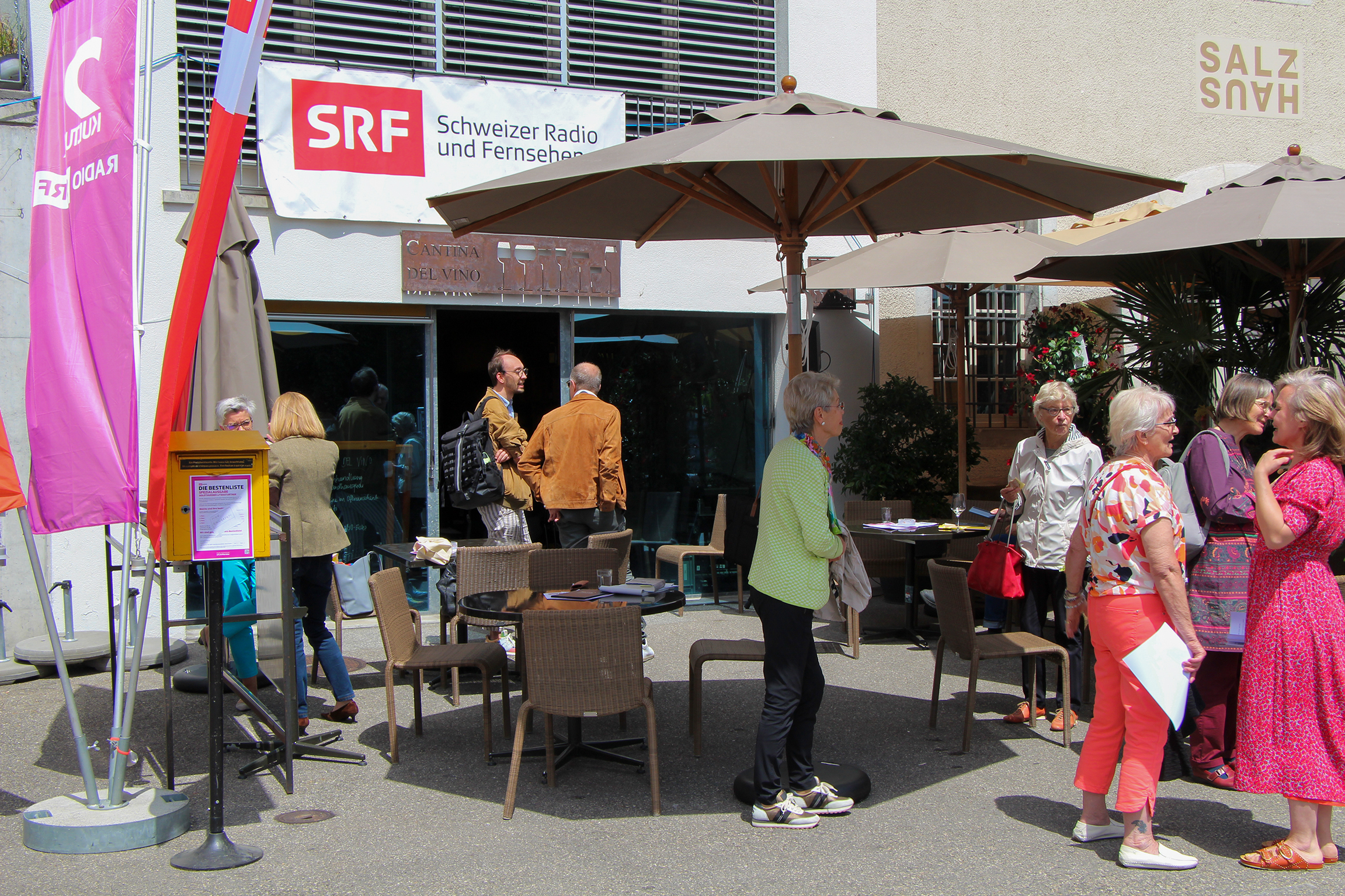 Solothurner LiteraturtageSRF-Literaturteam ist live vor Ort und sendet vor Publikum aus der Cantina del Vino (Bild) am Solothurner Landhausquai.Copyright: SRF
