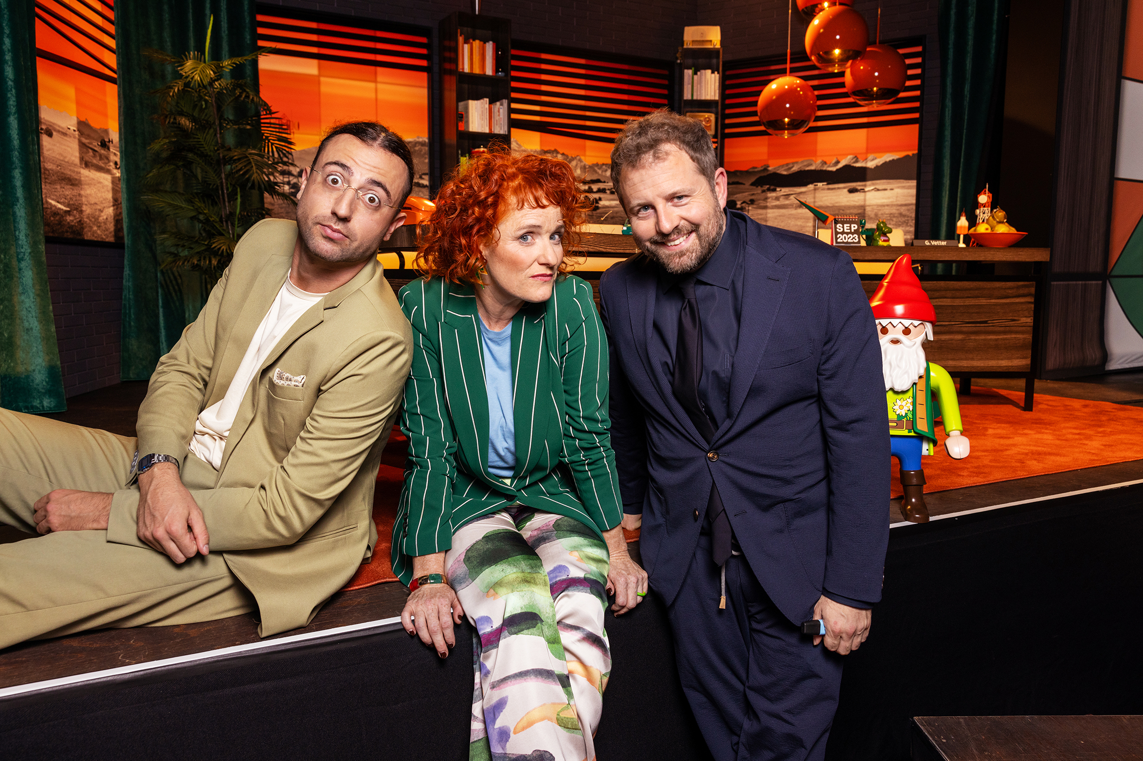 Die Sendung des MonatsSven Ivanic, Fabienne Hadorn und Gabriel Vetter 2023Copyright: SRF/Gian Vaitl