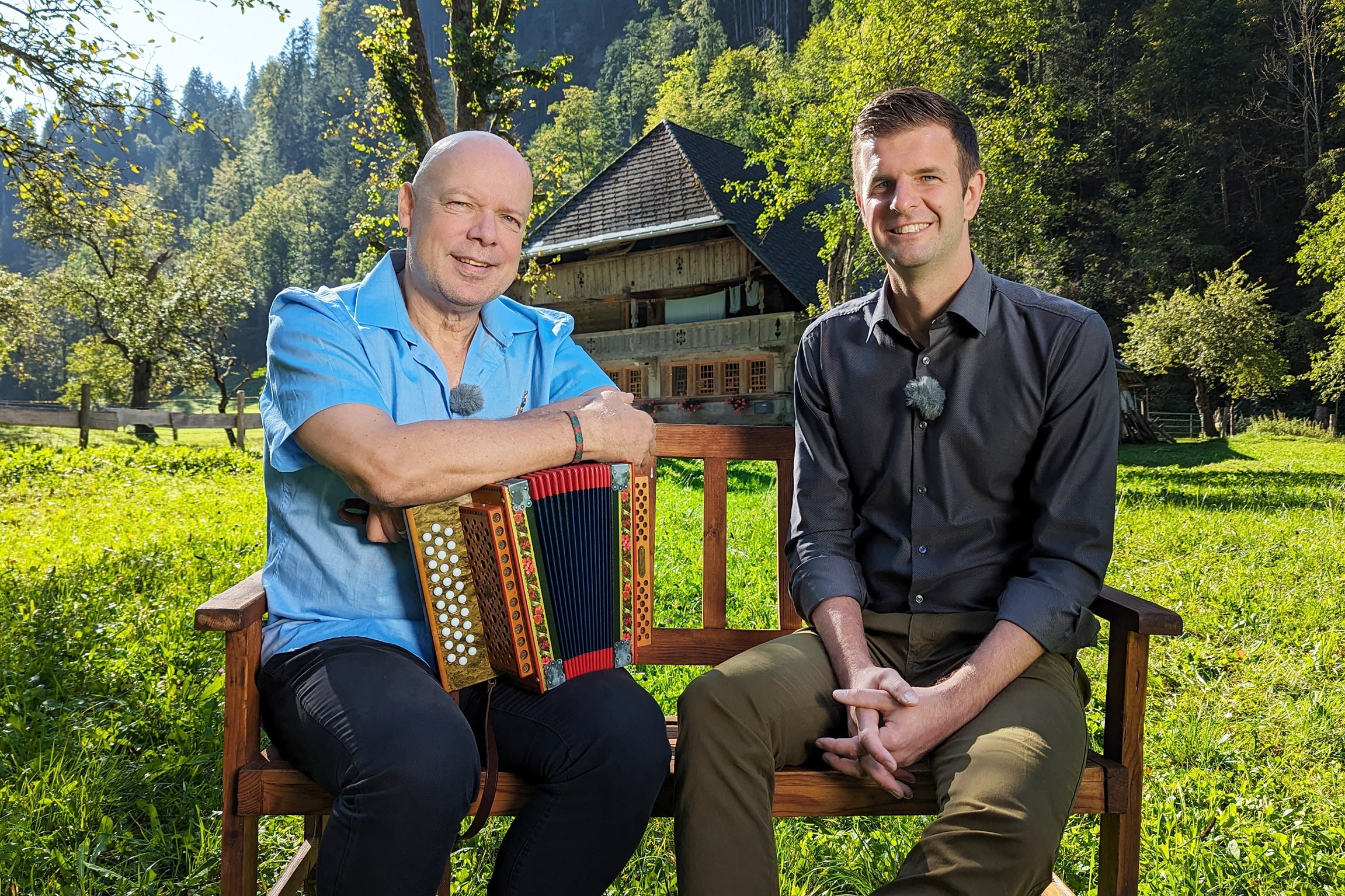 PotzmusigGold für Thomas AeschbacherPreisträger Thomas Aeschbacher und Nicolas SennCopyright: SRF
