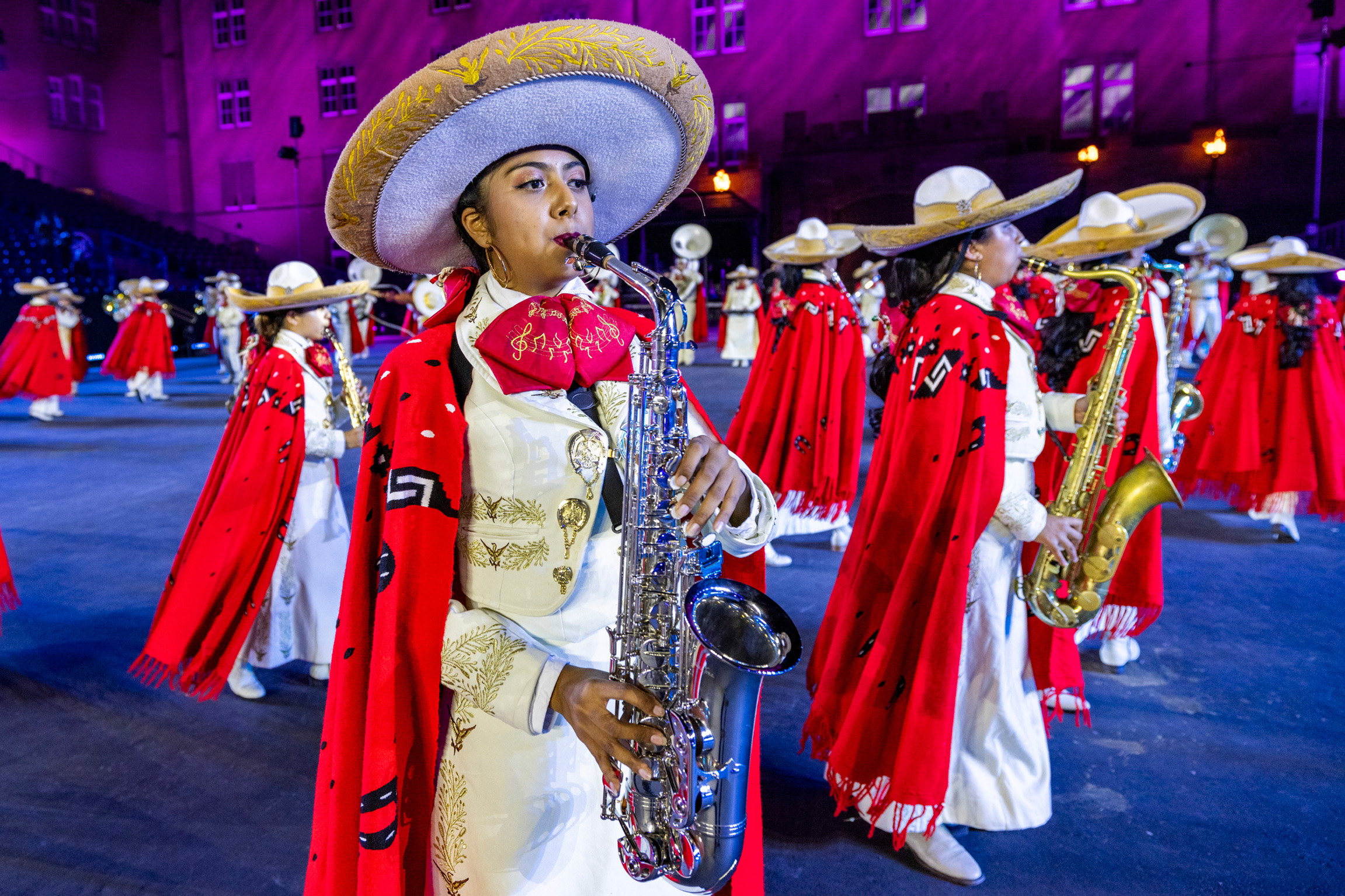 Basel Tattoo 2023 Pure Lebensfreude brachte die Banda Monumental de México nach Basel in die Arena. Copyright: SRF/V-MEDIA/Patrick Straub