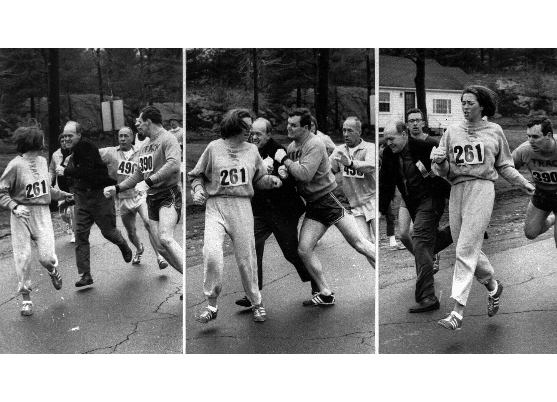 Free to run Als Laufen noch verboten war Der Rennleiter von Boston Marathon will Kathrine Switzer an der Teilnahme hindern
