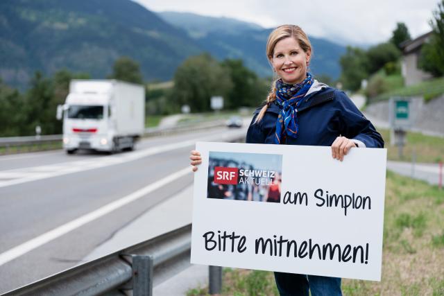 Schweiz aktuell am Simplon Moderatorin Sabine Dahinden 