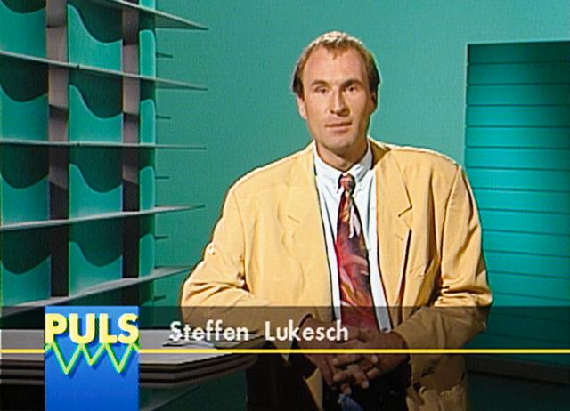 Puls Erste Sendung am 30.8.1990 Moderator Steffen Lukesch in der ersten Sendung