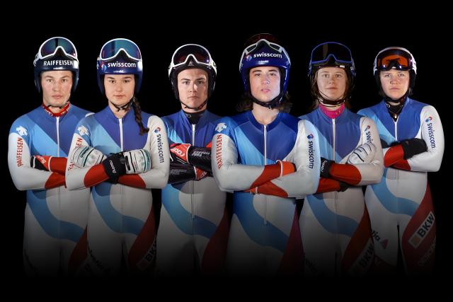 Morgen sind wir Champions - Ski alpin v.l. Alexis Monney, Alessia Bösch, Gaël Zulauf, Alexis Monney, Nick Spörri, Julie Trummer, Aline Höpli 2021