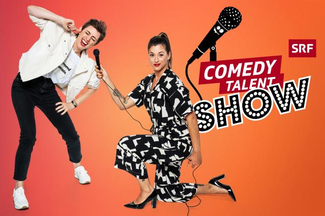 Comedy Talent Show Staffel 2021 Keyvisual Sidekick Jane Mumford und Moderatorin Lisa Christ