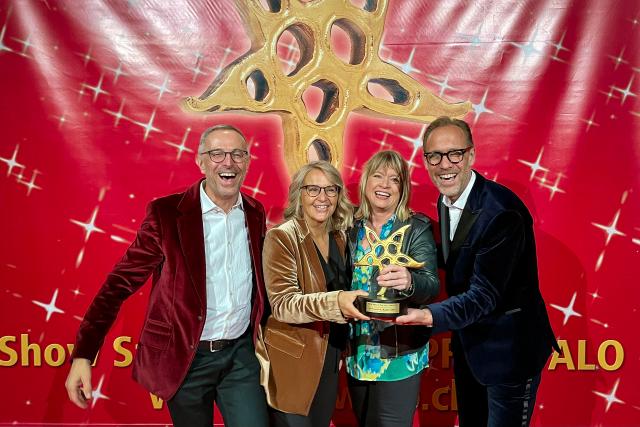 Prix Walo: Persönlich als beste Radio-Produktion ausgezeichnet v.l. Dani Fohrler, Sonja Hasler, Daniela Lager und Christian Zeugin
