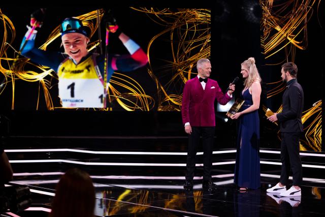Sports Awards 2021 Rainer Maria Salzgeber im Gespräch mit Amy Baserga, Gewinnerin SRF 3 Best Talent Sport
