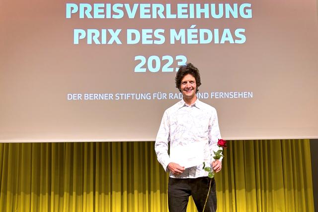 Berner Stiftung für Radio und FernsehenRadio- und Fernsehpreis 2023Preisträger Matthias LüscherCopyright: SRF