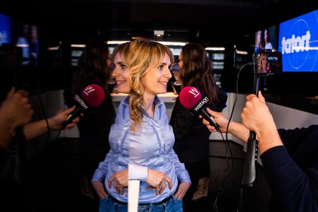 PressekonferenzAnna Pieri Zuercher und Carol Schuler sind das neue «Tatort»-Team Anna Pieri Zuercher beim Interview22.5.2019Copyright: SRF/Valeriano Di Domenico